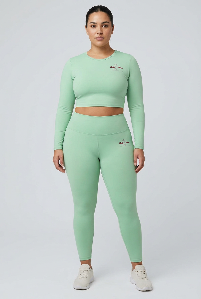 Full-length Mint Motion Fitness Set concept