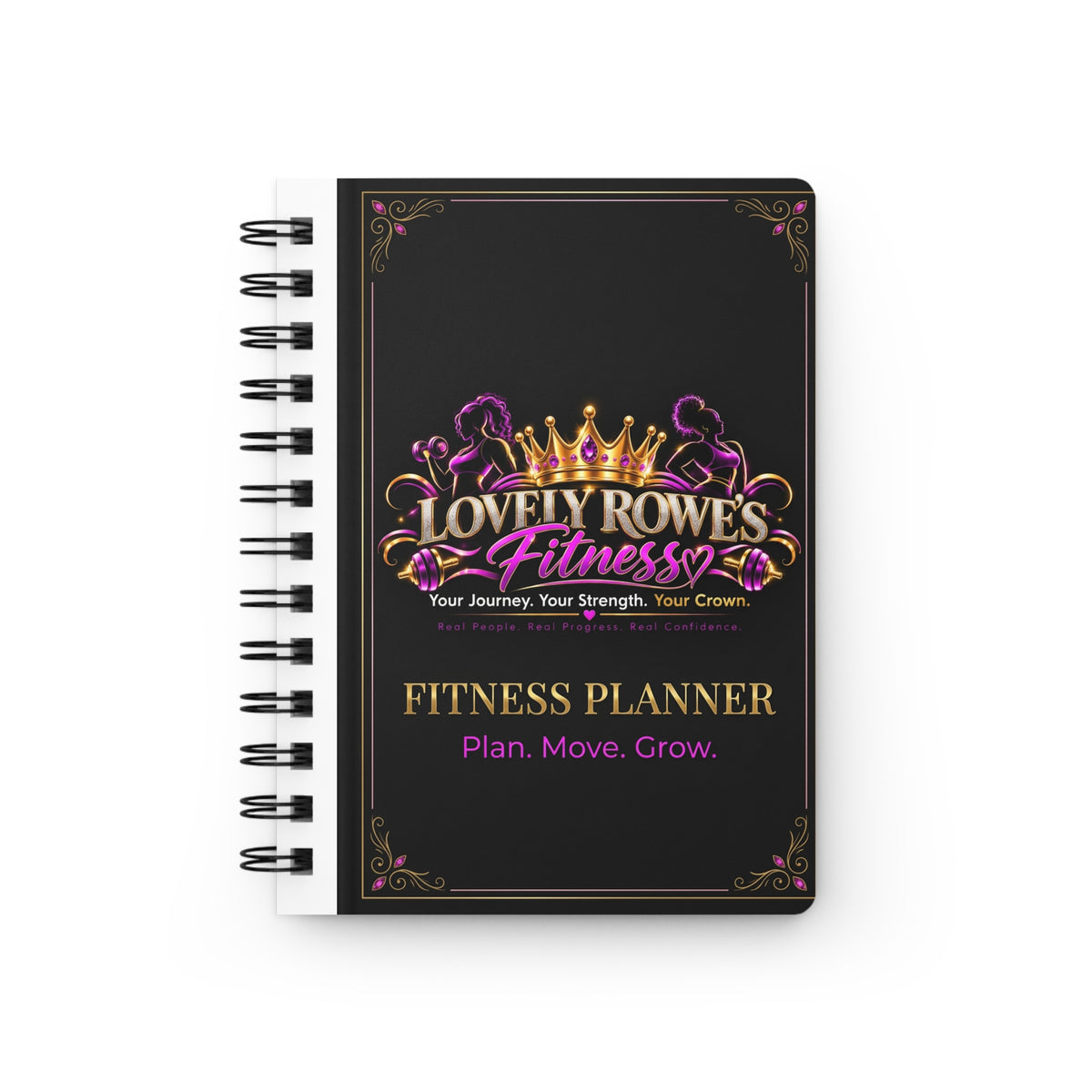 Lovely Rowes Fitness Fitness Planner Spiral Bound Journal | Plan Move Grow