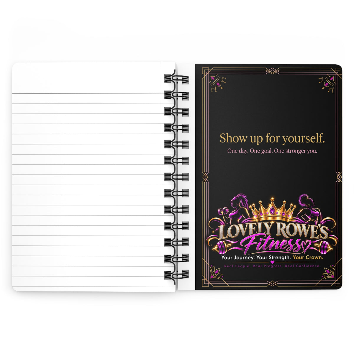 Lovely Rowes Fitness Fitness Planner Spiral Bound Journal | Plan Move Grow