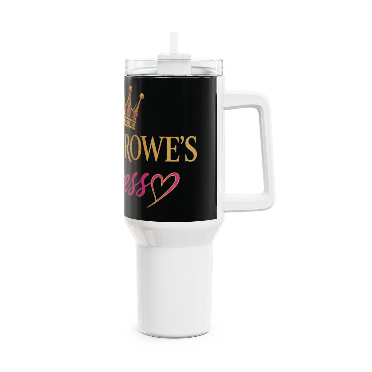 40oz Fitness Tumbler — "Lovely Royal Fitness" Crown Design, Insulated Gym Water Bottle